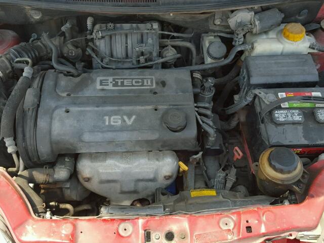 KL1TD62645B364348 - 2005 CHEVROLET AVEO BASE Կարմիր լուսանկար 7