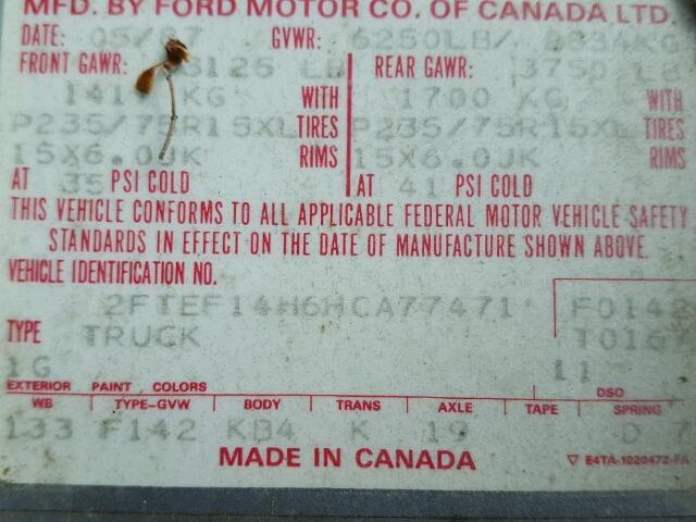 2FTEF14H6HCA77471 - 1987 FORD F150 GRAY photo 10