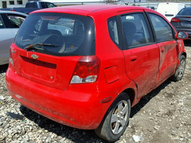 KL1TD66627B722947 - 2007 CHEVROLET AVEO BASE Qırmızı foto 4