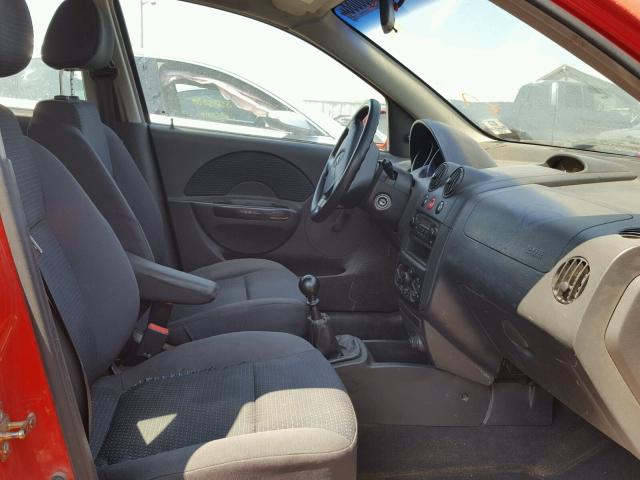 KL1TD66627B722947 - 2007 CHEVROLET AVEO BASE Qırmızı foto 5