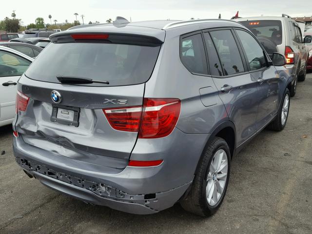 5UXWZ7C35H0V90639 - 2017 BMW X3 SDRIVE2 Сұр фото 4