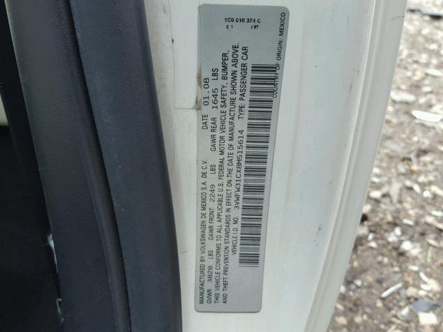 3VWFW31CX8M515614 - 2008 VOLKSWAGEN NEW BEETLE 白色 照片 10