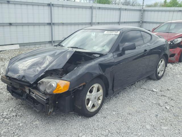 KMHHM65D54U119551 - 2004 HYUNDAI TIBURON BLACK photo 2