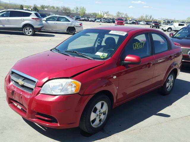 KL1TD56607B060800 - 2007 CHEVROLET AVEO BASE Қызыл фото 2