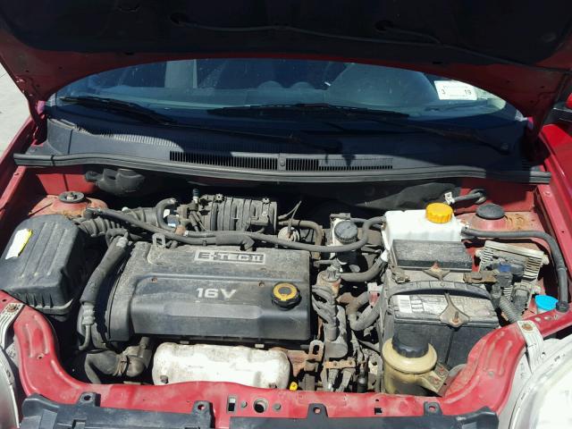 KL1TD56607B060800 - 2007 CHEVROLET AVEO BASE Қызыл фото 7