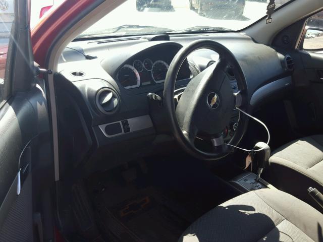 KL1TD56607B060800 - 2007 CHEVROLET AVEO BASE Қызыл фото 9
