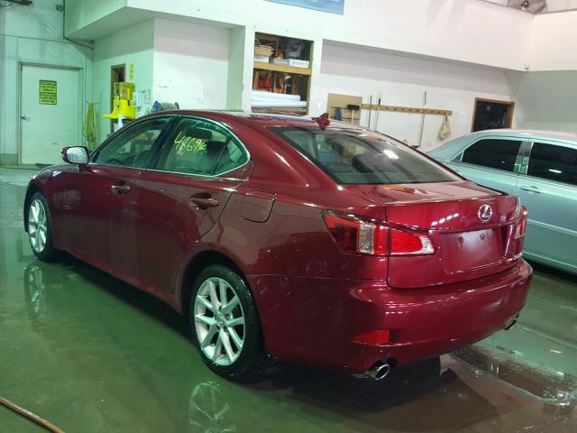 JTHCF5C26C5056861 - 2012 LEXUS IS 250 RED photo 3