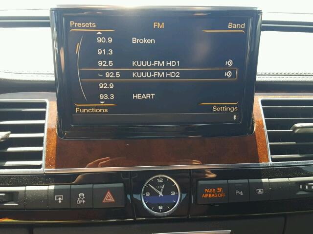 WAURVAFDXBN018954 - 2011 AUDI A8 L QUATT BLACK photo 9