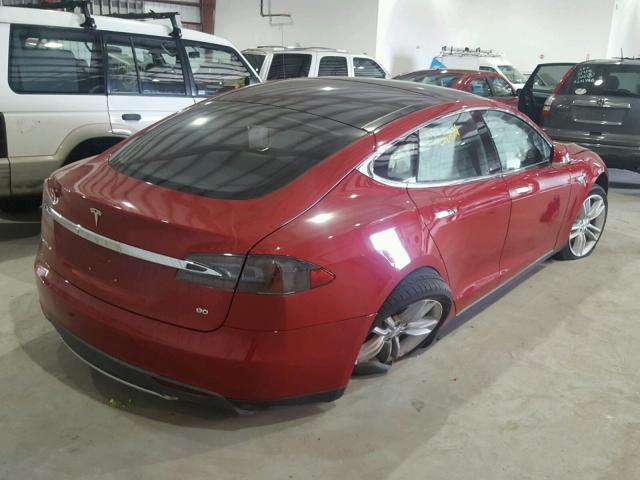 5YJSA1E19FF115607 - 2015 TESLA MODEL S Կարմիր լուսանկար 4