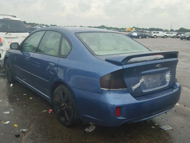 4S3BL676484217536 - 2008 SUBARU LEGACY GT BLUE photo 3