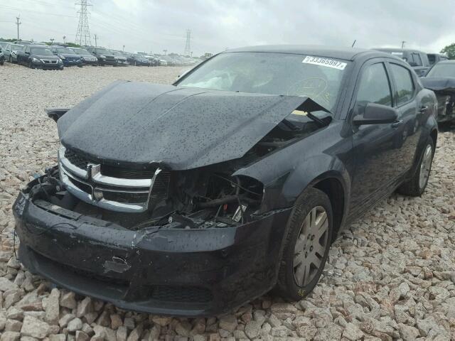 1C3CDZAB8CN323584 - 2012 DODGE AVENGER SE BLACK photo 2