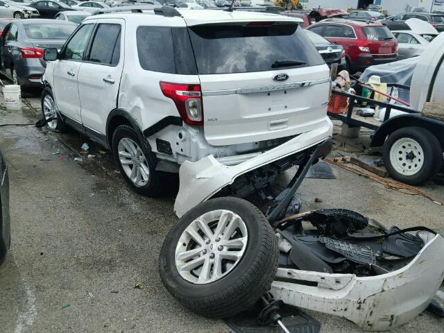 1FM5K8D85EGB41199 - 2014 FORD EXPLORER X WHITE photo 3