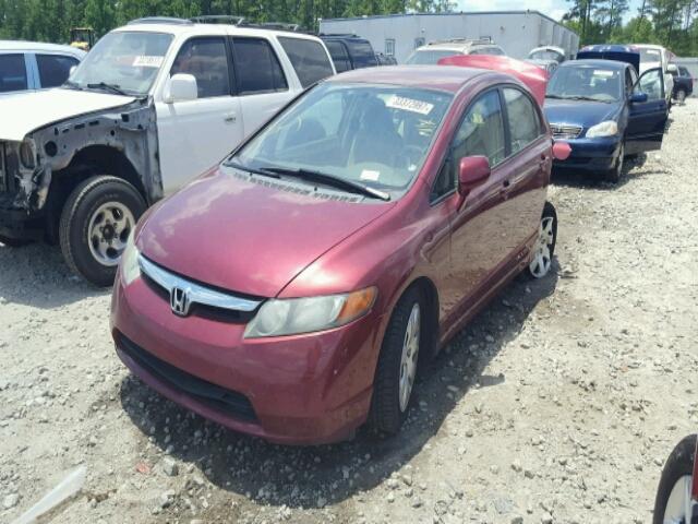 1HGFA16556L058260 - 2006 HONDA CIVIC MAROON photo 2