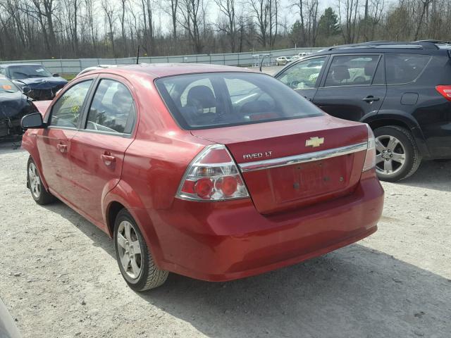 KL1TD56E09B345037 - 2009 CHEVROLET AVEO LS RED photo 3