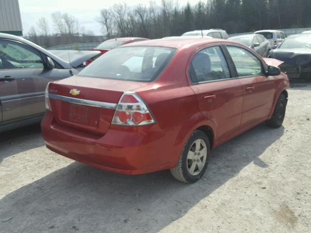 KL1TD56E09B345037 - 2009 CHEVROLET AVEO LS RED photo 4