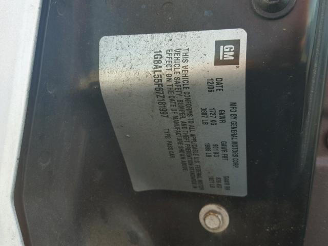 1G8AL55F67Z181997 - 2007 SATURN ION LEVEL WHITE photo 10