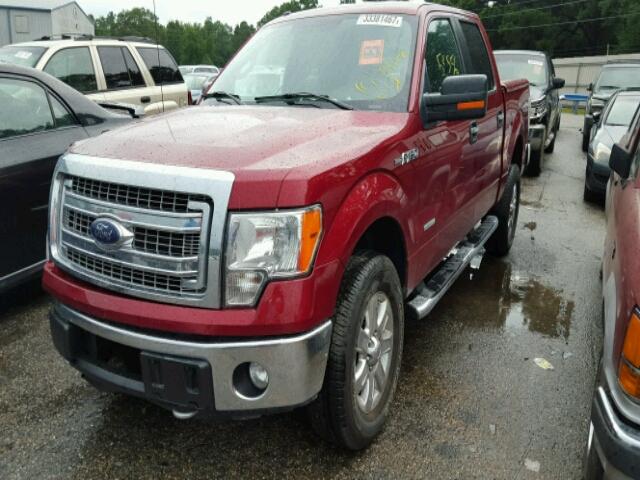 1FTFW1ET2DKG49004 - 2013 FORD F150 SUPER RED photo 2