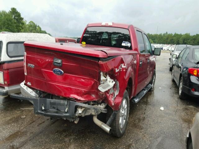 1FTFW1ET2DKG49004 - 2013 FORD F150 SUPER RED photo 4