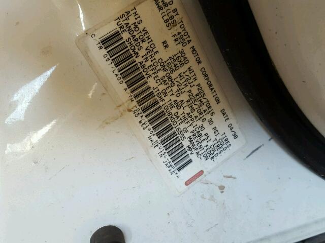 JT6HF10U8X0016555 - 1999 LEXUS RX 300 WHITE photo 10