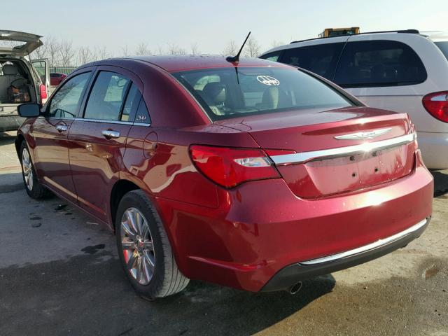 1C3CCBCGXDN514041 - 2013 CHRYSLER 200 LIMITE RED photo 3