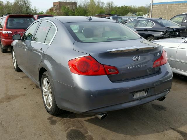 JN1CV6AR1AM459291 - 2010 INFINITI G37 GRAY photo 3