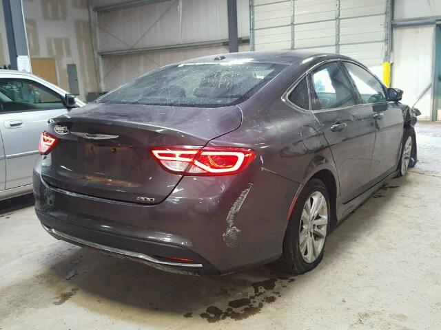 1C3CCCAB2FN504202 - 2015 CHRYSLER 200 LIMITE GRAY photo 4