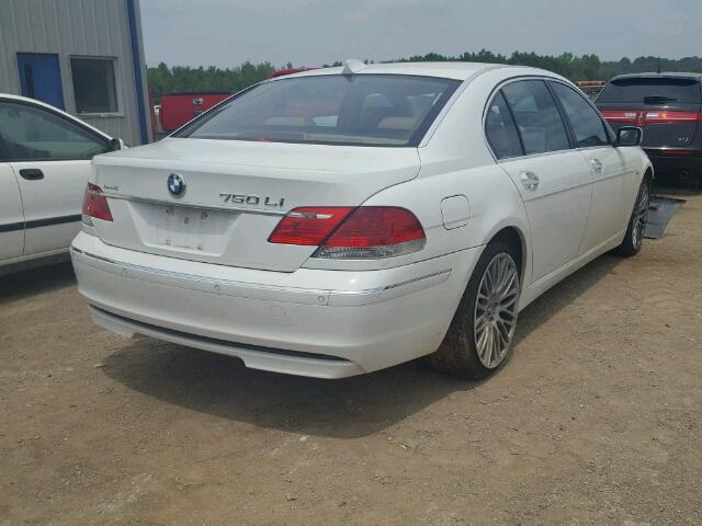 WBAHN835X7DT66915 - 2007 BMW 750 WHITE photo 4