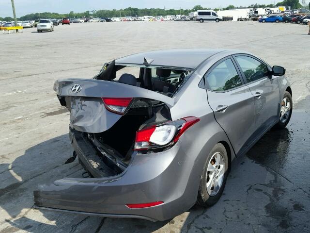 5NPDH4AE2EH493072 - 2014 HYUNDAI ELANTRA SE SILVER photo 4