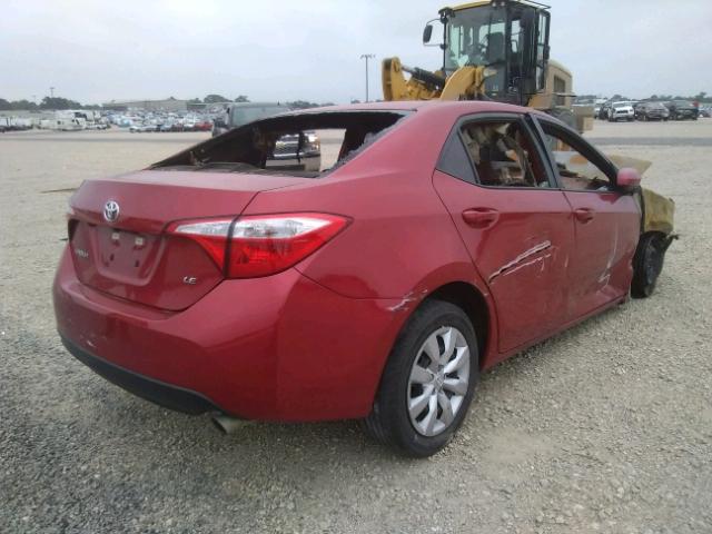 5YFBURHE0GP472572 - 2016 TOYOTA COROLLA L RED photo 4