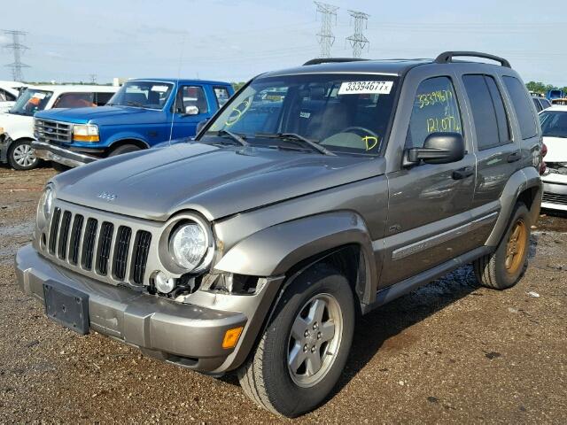 1J4GK48K16W249817 - 2006 JEEP LIBERTY SP BROWN photo 2