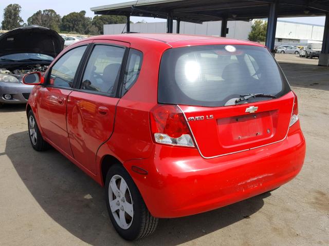KL1TD66666B682998 - 2006 CHEVROLET AVEO BASE Kırmızı fotoğraf 3
