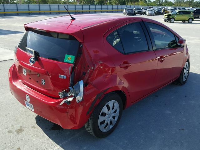 JTDKDTB34C1523042 - 2012 TOYOTA PRIUS C RED photo 4