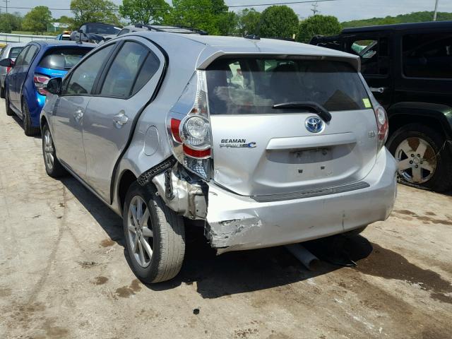 JTDKDTB31C1516856 - 2012 TOYOTA PRIUS C SILVER photo 3