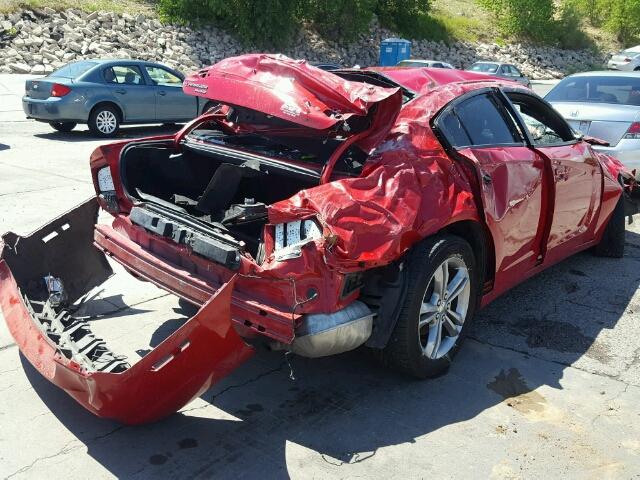 2C3CDXJG3DH538994 - 2013 DODGE CHARGER SX RED photo 4