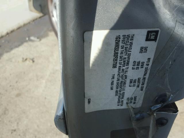 1G2WK52J82F257306 - 2002 PONTIAC GRAND PRIX ვერცხლისფერი ფოტო 10