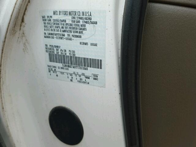 1LNHM87A0YY781860 - 2000 LINCOLN LS 白色 照片 9