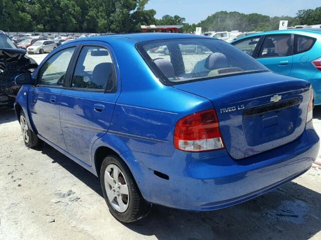 KL1TD526X5B361450 - 2005 CHEVROLET AVEO BASE Mavi foto 3