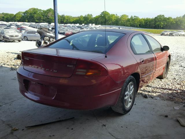 2B3AD46R82H202929 - 2002 DODGE INTREPID S BURGUNDY photo 4