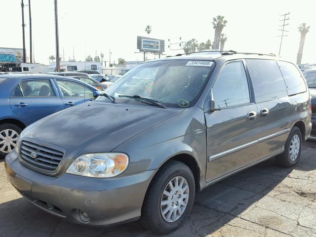 KNDUP131736452567 - 2003 KIA SEDONA EX GREEN photo 2