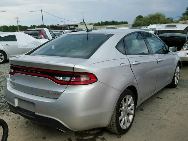 1C3CDFBA7DD268105 - 2013 DODGE DART SXT SILVER photo 4