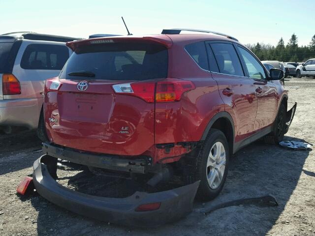 2T3BFREV2EW160898 - 2014 TOYOTA RAV4 LE RED photo 4