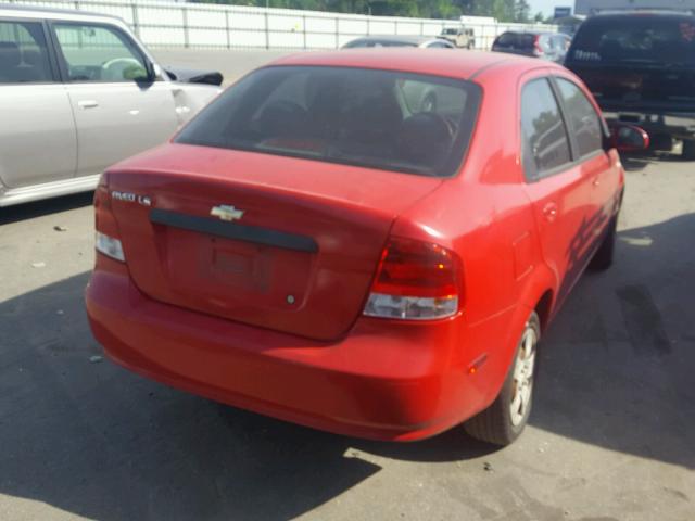 KL1TD56606B545257 - 2006 CHEVROLET AVEO BASE Qırmızı foto 4