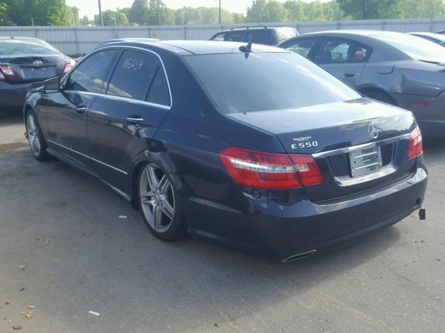 WDDHF7CB9BA306561 - 2011 MERCEDES-BENZ E 550 BLUE photo 3