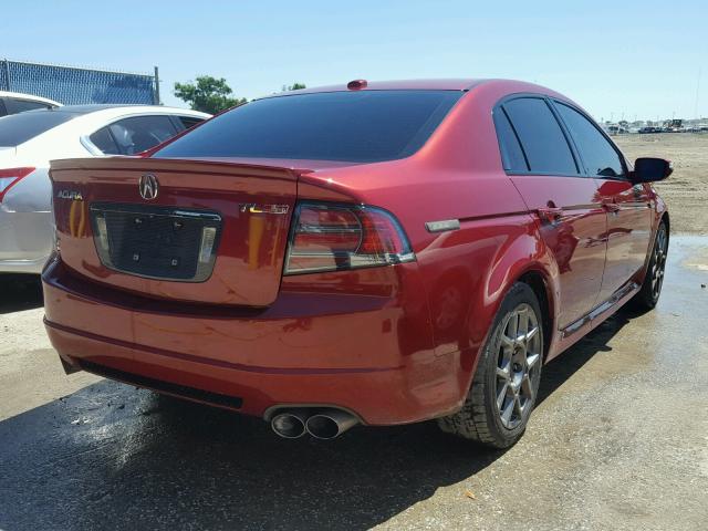 19UUA76588A021731 - 2008 ACURA TL TYPE S RED photo 4