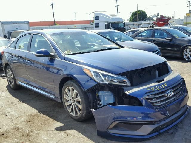 5NPE34AF7GH271982 - 2016 HYUNDAI SONATA SPO BLUE photo 1