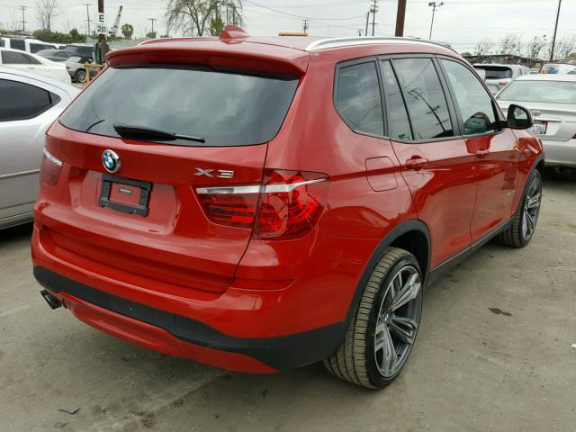 5UXWZ7C34H0V93743 - 2017 BMW X3 SDRIVE2 RED photo 4