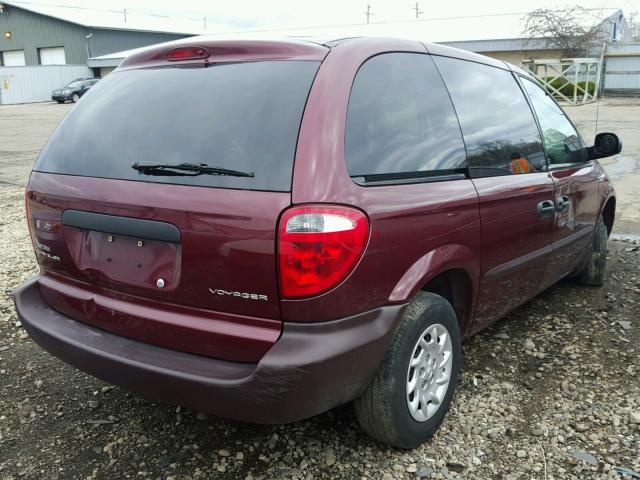 1C4GJ25362B734420 - 2002 CHRYSLER VOYAGER MAROON photo 4