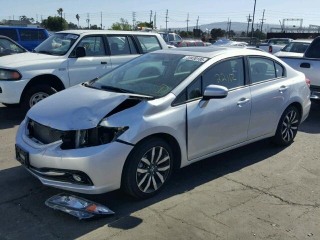 2HGFB2F94FH501100 - 2015 HONDA CIVIC EXL SILVER photo 2