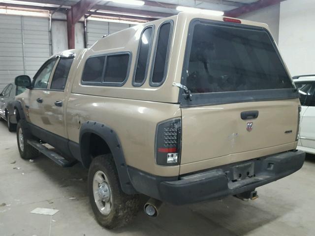 1D7KS28A17J595544 - 2007 DODGE RAM 2500 S TAN photo 3