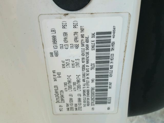 3D7KU28C23G837801 - 2003 DODGE RAM 2500 S WHITE photo 10